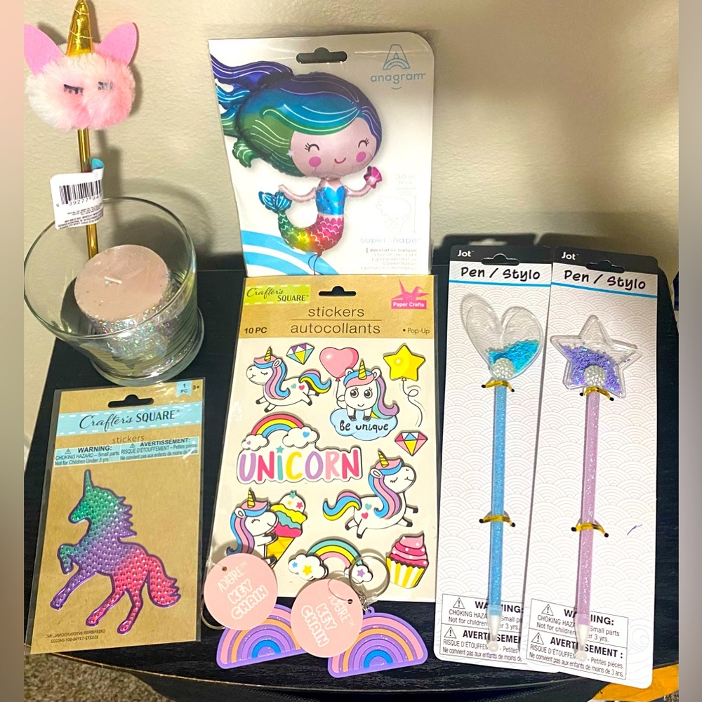 Girls Party Favors- Mermaid Balloon-Unicorn Stickers, etc.